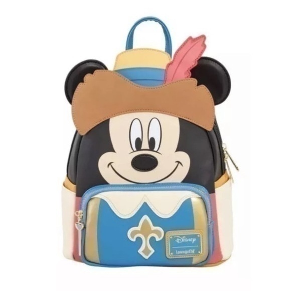 NWT. LOUNGEFLY x DISNEY Three Musketeers Mickey Mouse Backpack